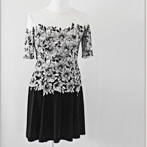 Ralph Lauren Black and White Floral Dress